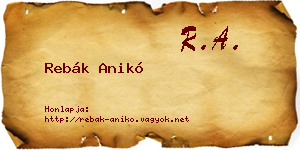 Rebák Anikó névjegykártya